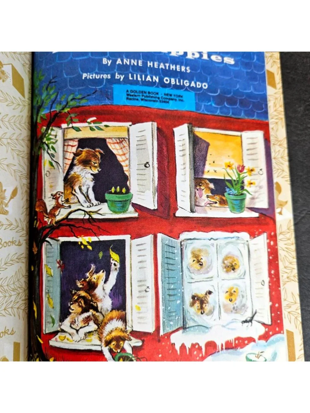 Vintage Dog Lover Instant Collection 1960s Lot Little Golden Book Four Puppies